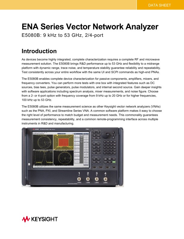 E5080B ENA Vector Network Analyzer